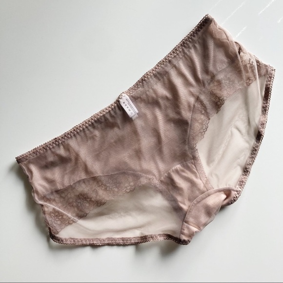 Change Nude Lace and Mesh Boy Short Hipster Panty Size Large - Picture 2 of 11